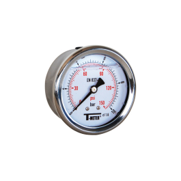 DIFF Manomètre Glycérine Inox 63mm 0-40bar - Précision 1.6 IP65 | Manomètre Professionnel Bain D'huile