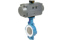 1145 - Robinet à papillon TTV fonte GS/PTFE avec actionneur pneumatique