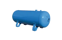 4280 - Réservoir air comprimé horizontal acier peint bleu avec pieds