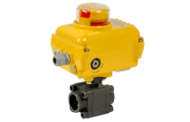 702-Robinet boisseau 3 pièces acier PN100 et servomoteur électrique SA