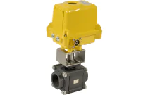 702 - Robinet boisseau 3 pièces acier PN100 et moteur électrique ATEX
