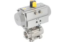 746 XS - Robinet boisseau sphérique 3p inox et actionneur pneumatique