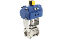 ELSA PI - Robinet passage intégral inox actionneur pneumatique PTFE