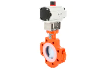 XLD-L - Robinet à papillon LUG XOMOX en fonte revêtue PFA avec ACTREG