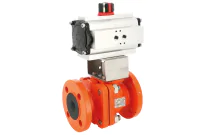 XLBA - Robinet boisseau XOMOX fonte revêtu PFA antistatique et actionneur ACTREG