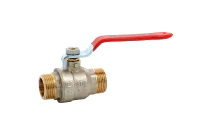 Vanne à sphère laiton mâle/mâle poignée rouge